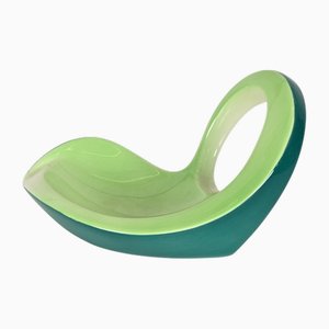 Catchall italiano de cerámica en verde azulado de Vibi Torino, años 70