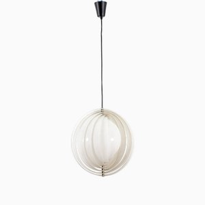 Lampada a sospensione Moon in acrilico di V. Panton per L. Poulsen, anni '60