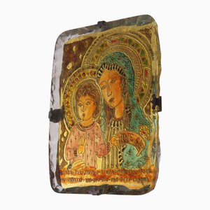 Madonna and Child Wall Panel in Art Glass from Fontana Arte, 1940s
