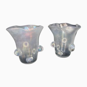 Large Vases in Iridescent Murano Glass from Gino Cenedese, 2000s, Set of 2