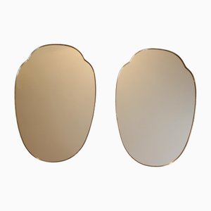Vintage Spiegel aus Vergoldetem Messing, 1950er, 2er Set