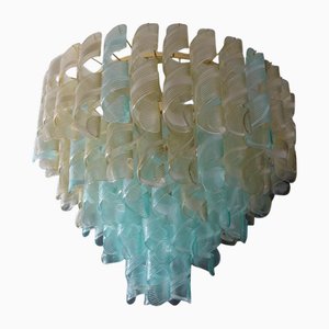 Vintage Kronleuchter aus blauem & goldenem Muranoglas, 2000er