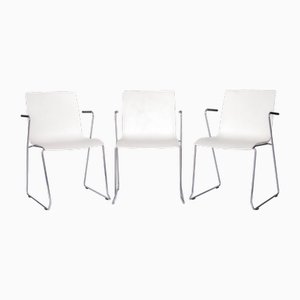 Sedie impilabili vintage con struttura in metallo e plastica di Thonet, inizio XXI secolo, set di 3