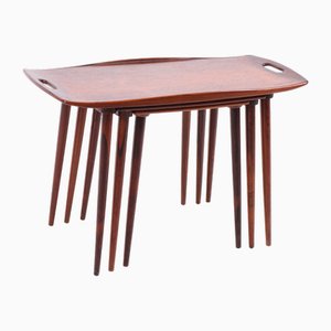 Dänische Vintage Satztische aus Holz, 1960er, 3er Set