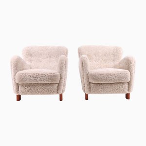 Poltrone nr. 1669 moderne di Fritz Hansen, Danimarca, anni '40, set di 2