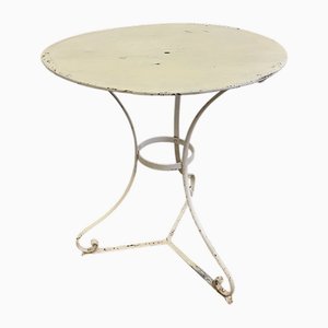 Pedestal Table in White Iron