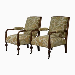 Antique Edwardian Lounge Chairs, 1890s, Set of 2