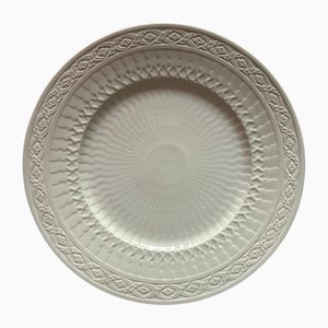 Piatto da portata nr. 631 Fan bianco di Arnold Krog per Royal Copenhagen, anni '90