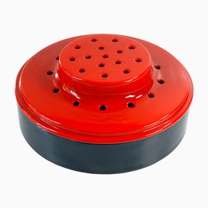 Italian Space Age Glazed Ceramic Lidded Container, 1970s