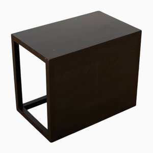 Vintage Cubo Stool with Oak Frame and Black Oak Veneered Tops by Trix & Robert Haussmann, 1960s