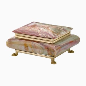 Antique Jewelry Box in Onyx Marble, 1930s