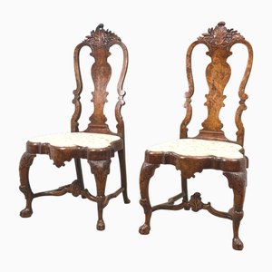 Dutch Walnut Side Chairs, 1750s, Set of 2