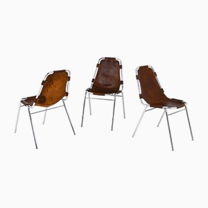 Charlotte Perriand zugeschriebene Esszimmerstühle für Les Arcs, 1960er, 3er Set