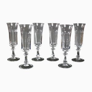 Flute da champagne vintage in cristallo di Baccarat, Francia, anni '60, set di 6