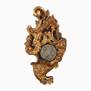 Wall Mounted Holy Water Stoup in Gilded Wood, 1960s