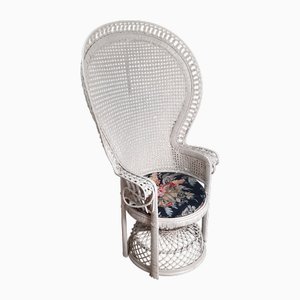 Peacock Armchair in Woven Rattan, 1960s