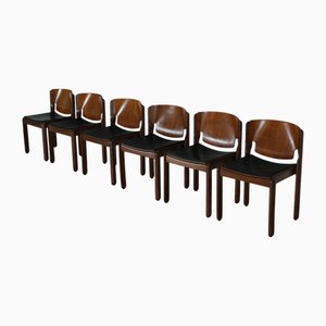 Stapelbare Modell 122 Esszimmerstühle von Vico Magistretti für Cassina, 1967, 6er Set