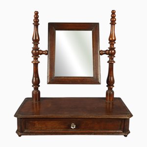 Vintage Wooden Tilting Table Top with Mirror and Display Drawer, 1950s