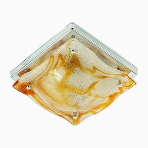 Lampada ad incasso in vetro di Murano di Toni Zuccheri per Mazzega, Italia, anni '70