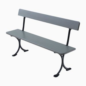 Banc Antique en Pin Peint et Fer, 1900s