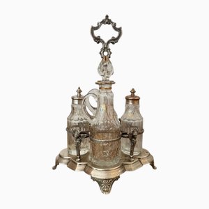 Antike viktorianische verzierte Versilberte Menage, 1860er, 5 . Set