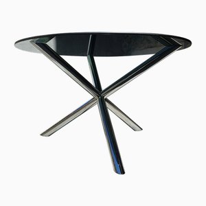 Table in Chrome and Glass attributed to Renato Zevi for Roche Bobois, France, 1970s