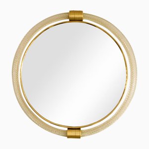 Oval Mirror in Murano Glass by Bottega Veneziana