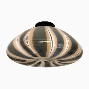 Mid-Century Italian Flush Mount Murano Glass Ceiling Light from Venini, 1970s
