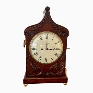 Antique Victorian Mahogany Bracket Clock, 1850s