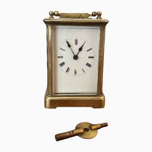 Antique Victorian French Brass Carriage Clock, 1880s