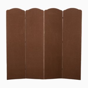 Brown Linen Fabric Room Divider, Holland, 1970s
