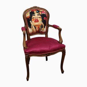 Louis XV Style Walnut Armchair, Late 19th Century