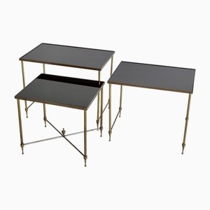 Metal Side Tables, France, 1960s, Set of 3