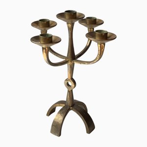 Sculptural Brutalist Bronze Candelabra from Ystad Metall / Scandia, 1970s