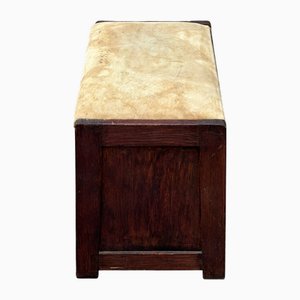 Sgabello da pianoforte antico con contenitore, anni '20