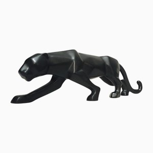 Vintage Faceted Black Panther Figurine, 1980s
