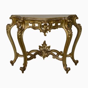 Console Table in Carved and Gilded Wood