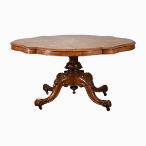 Table de Salle à Manger Antique en Biscuit avec Pied Central, 1800s