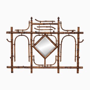 Dutch Colonial Bamboo Wall Coat Rack, 1930s