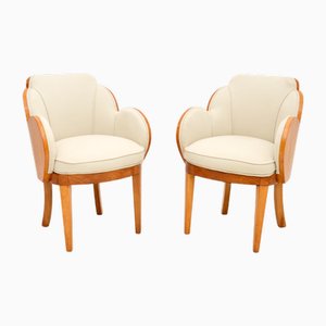 Art Deco Sycamore Cloud Back Armchairs attributed to Epstein, 1930s, Set of 2
