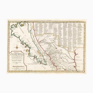 Französische Karte von Kalifornien als Insel, 18. Jh.
