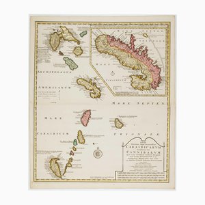 Carte des Caraïbes du début du XVIIIe siècle