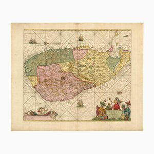 Niederländische Seekarte von Sri Lanka, 17. Jh.