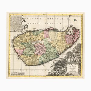 Karte von Sri Lanka aus dem 18. Jahrhundert