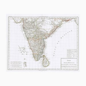 Französische Karte von Indien, Ende 18. Jh.