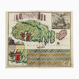 Carte du XVIIIe siècle célébrant les chevaliers de Malte