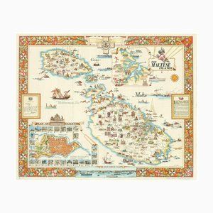 Mid-Century Reiseposter von Malta, 1950er