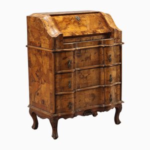 Italian Secretaire in Walnut with Seven Drawers