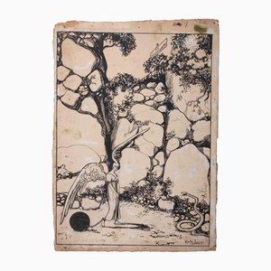 Gabriele Galantara, L'angelo, disegno a china e mina, inizio XX secolo