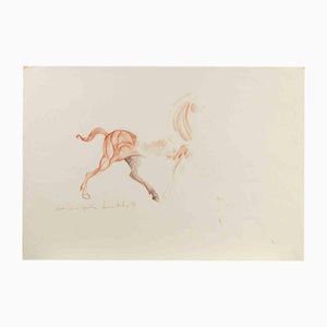 Ludovico de Luigi, Horse (Studi per un Equestre), Pastel Drawing, 1979